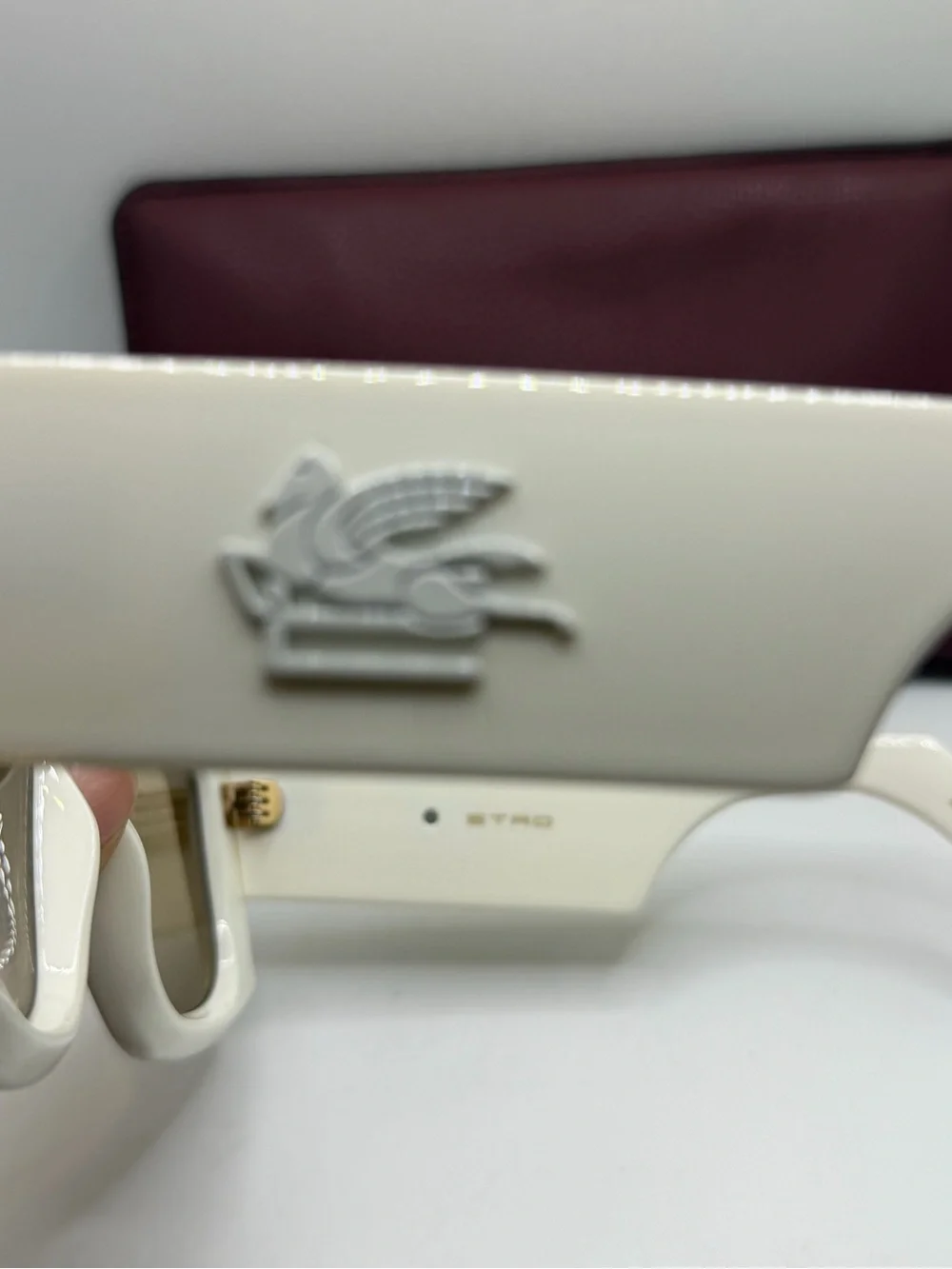 White Oversized Square ETRO Sunglasses with Brown Lenses